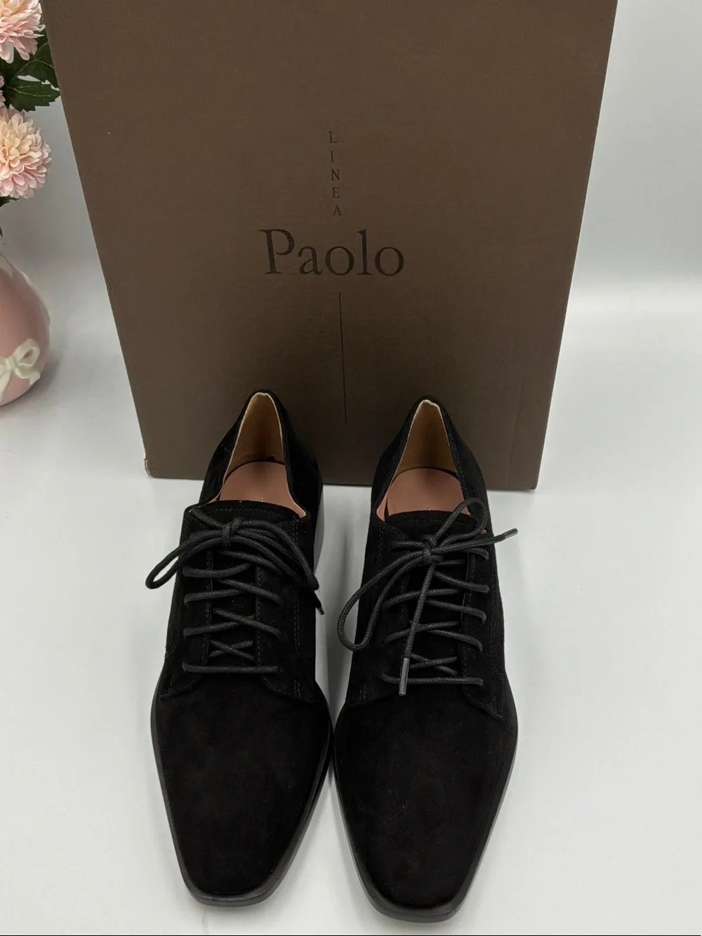 Paolo Black Suede Lace-Up Oxfords